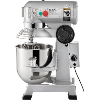Mezclador Comercial, Tazón de Acero Inoxidable de 14.2 L, Mezclador Eléctrico de Alta Dureza de 850W con 3 Velocidades Ajustables 113/184/341 RPM, Incluye Gancho para Masa y Batidor, Perfecto para...