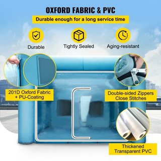Tienda de Pintura Inflable para Automóviles 9 x 6 x 4 m con Filtro y 2 Ventiladores