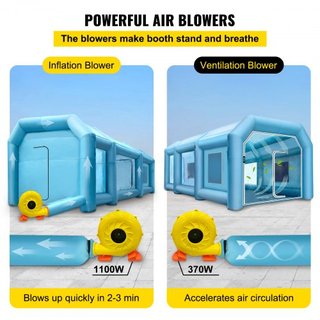 Tienda de Pintura Inflable para Automóviles 9 x 6 x 4 m con Filtro y 2 Ventiladores