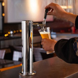 Kit de Torre de Kegerator, Kit de Conversión de Cerveza de Un Solo Grifo, Dispensador de Torre de Cerveza de Acero Inoxidable con Regulador de Doble Medidor W21.8 y Acoplador de Barril de Sistema ...