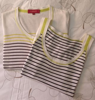 Conjunto Burberry Camiseta y Top Rayas
