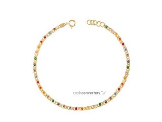 pulsera oro 18k con piedra con circonita