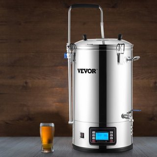 Sistema de Cerveza Eléctrico, 8 Gal/30 L, Cervecero Casero Todo en Uno con Panel de Modo Automático/Manual, Dispositivo de Cocción de Malta con Potencia de 100-2500W, Temperatura de 25-100℃, Tempo...