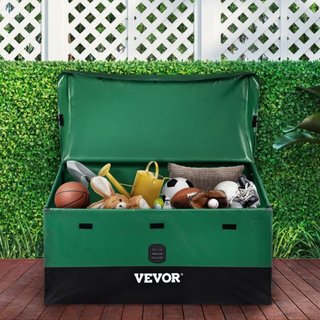 Caja de Almacenamiento Exterior, Caja de Cubierta de PE Impermeable de 100 Galones con Marco Galvanizado, Protección para Todo Clima y Portátil, para Camping, Jardín, Alrededor de la Piscina y Pat...