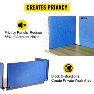Pannello Divisore da Scrivania 60'', Pannello Privacy Acustico a 3 Pannelli, Pannello Privacy Acustico che Assorbe Suoni, Riduce Rumore e Distrazioni Visive, Divisore Leggero da Fissaggio...