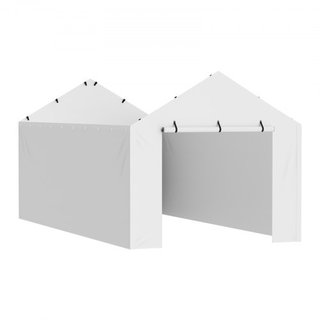 Cubierta de Lona de Reemplazo para Carport con Pared Lateral 10 x 20 pies, Refugio de Garaje Toldo Resistente al Agua y Protegido contra UV, Instalación Fácil con Bungee de Bola, Blanco (Parte Sup...
