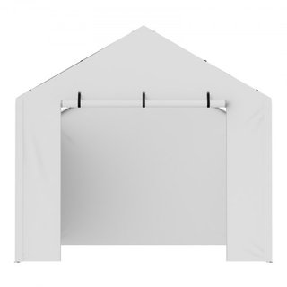 Cubierta de Lona de Reemplazo para Carport con Pared Lateral 10 x 20 pies, Refugio de Garaje Toldo Resistente al Agua y Protegido contra UV, Instalación Fácil con Bungee de Bola, Blanco (Parte Sup...