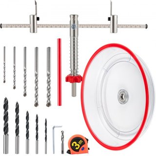 Kit de Cortador de Agujeros Ajustable, 1-5/8" a 8" (40-200 mm), Sierra de Agujeros Recesados de Doble Cuchilla con Escudo de Policarbonato, Dos Brocas Piloto Reemplazables, para Luces Recesadas, A...