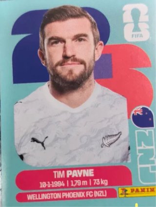 Cromo Tim Payne Mundial 2026