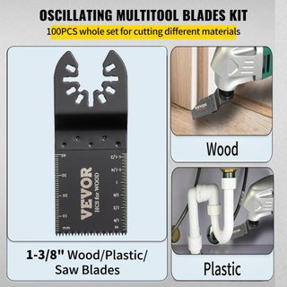 100PCS Hoja de Sable Oscilante, Kit de Hojas Multiherramienta de Liberación Rápida, Hojas de Herramienta HCS para Madera Plástico, Compatible con Dewalt Dremel Fein Worx Bosch Makita Milwaukee
