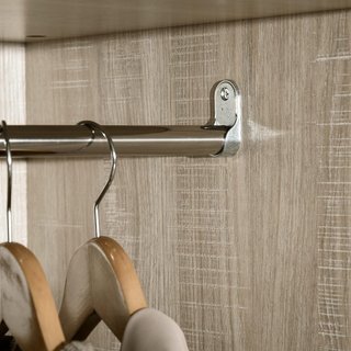 Armario de 2 Puertas de Madera Con 4 Compartimentos, 2 Cajones y Percheros, Color Madera y Blanco, 90X50X190Cm