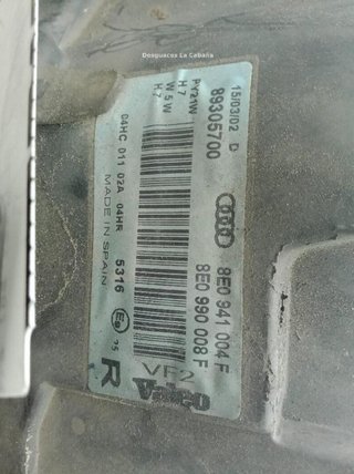 Audi 23143661 faro derecho 8e0941030c a4 (8e2, b6)