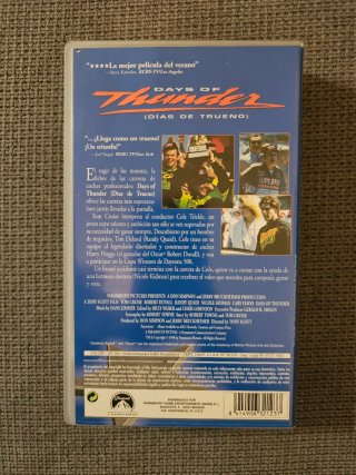 Película VHS Días de Trueno - Tom Cruise