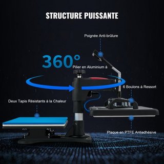 Prensa de Calor, Máquina de Prensa de Calor 5 en 1 30.48 x 38.1 cm, Impresora de Transferencia por Sublimación Clamshell de Calentamiento Rápido, Control de Temperatura Digital Preciso, Prensa de ...