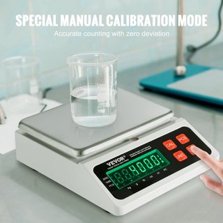 Báscula de Conteo Industrial, 10 kg x 0.1 g, Báscula Digital para Piezas y Monedas, Unidades g/kg/lb/oz/ct, Báscula Electrónica de Gramos para Conteo de Inventario, Báscula de Cocina y Joyería con...