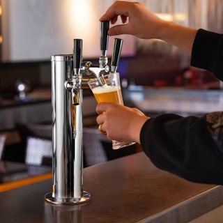 Dispensador de Torre de Cerveza de Tres Grifos, Torre de Cerveza de Acero Inoxidable, Kit de Torre Kegerator con Tubos Preensamblados y Grifos de Cierre Automático para Fiesta, Bar, Pub, Restaurante