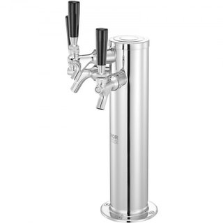 Dispensador de Torre de Cerveza de Tres Grifos, Torre de Cerveza de Acero Inoxidable, Kit de Torre Kegerator con Tubos Preensamblados y Grifos de Cierre Automático para Fiesta, Bar, Pub, Restaurante