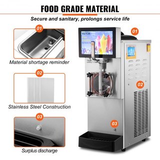8L / 2.1 Gal Máquina de Slushy Comercial de Tazón Único Margarita Smoothie Bebida Congelada