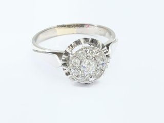 anillo oro 18k con piedra con diamante