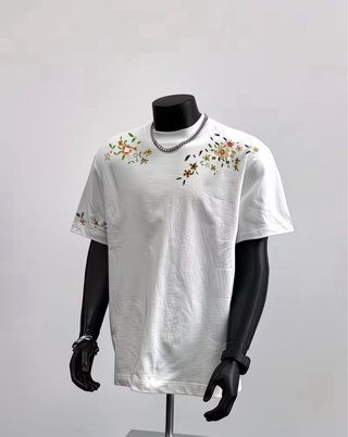 Camiseta retro americana manga corta estampada