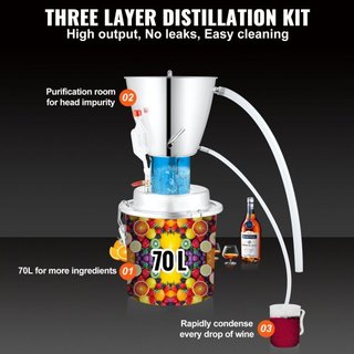 Máquina destiladora de agua de 68.1 L Equipos de elaboración DIY Still para el hogar