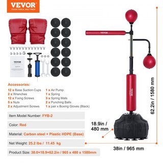 Entrenador de Velocidad de Boxeo, Saco de Boxeo con Soporte, Saco de Boxeo Reflex para Adolescentes y Adultos, Saco de Golpe Libre de Altura Ajustable con Guantes, Saco de Velocidad para Entrenami...