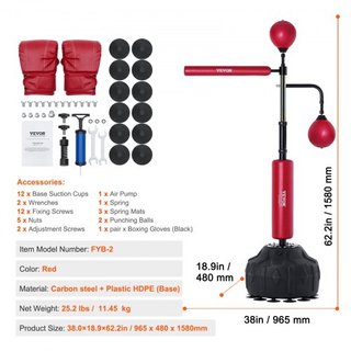 Entrenador de Velocidad de Boxeo, Saco de Boxeo con Soporte, Saco de Boxeo Reflex para Adolescentes y Adultos, Saco de Golpe Libre de Altura Ajustable con Guantes, Saco de Velocidad para Entrenami...