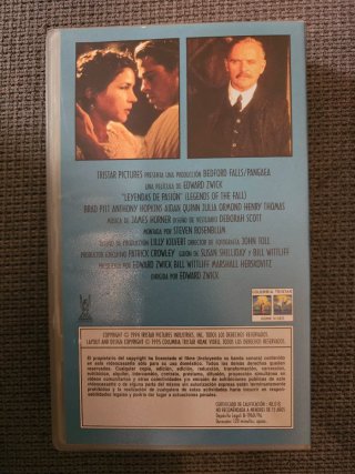 Película VHS Leyendas de pasión - Brad Pitt
