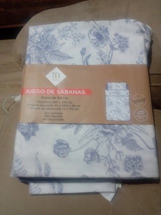 Juego de Sábanas Cama 90cm Flores