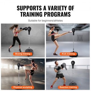 Saco de Boxeo, Saco de Boxeo Reflex para Adolescentes y Adultos, Set de Saco de Golpe Libre de Altura Ajustable con Guantes de Boxeo y Soporte, Saco de Velocidad para Entrenamiento, Equipamiento d...