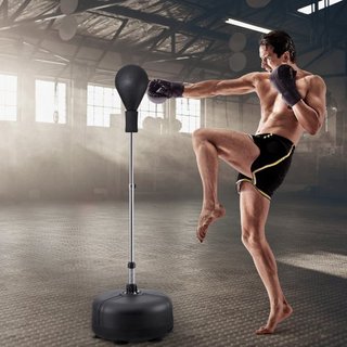 Saco de Boxeo, Saco de Boxeo Reflex para Adolescentes y Adultos, Set de Saco de Golpe Libre de Altura Ajustable con Guantes de Boxeo y Soporte, Saco de Velocidad para Entrenamiento, Equipamiento d...