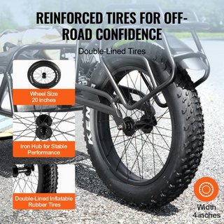 Remolque de Carga para Bicicleta, Capacidad de Carga de 70 lbs, Carro de Bicicleta de Alta Resistencia, Almacenamiento Compacto y Estructura de Liberación Rápida con Enganche Universal, Ruedas de ...