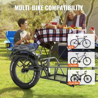 Remolque de Carga para Bicicleta, Capacidad de Carga de 70 lbs, Carro de Bicicleta de Alta Resistencia, Almacenamiento Compacto y Estructura de Liberación Rápida con Enganche Universal, Ruedas de ...