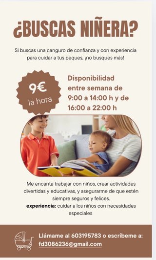 Niñera con experiencia disponible en Pamplona