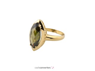 anillo oro 18k con piedra con circonita t. 16 (17,84 mm)