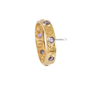 anillo oro 18k con piedra con amatista