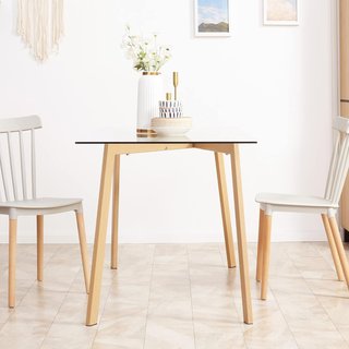 Mesa de Comedor Rectangular para 4 Personas Máx, Mesa de Comedor de Vidrio Templado y Acero, para Cocina, Comedor y Sala de Estar, 120X60X76 Cm