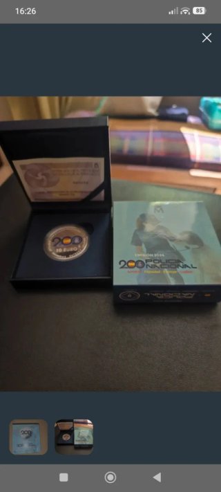 Moneda Plata Policía Nacional 10 Euro