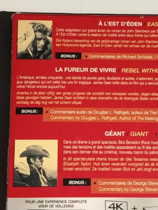JAMES DEAN colección 3 películas Blu-ray 4K