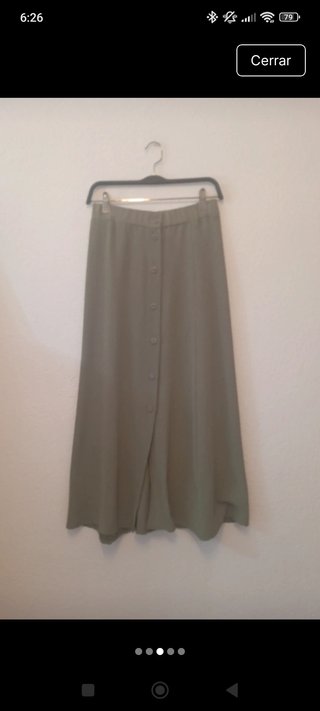 Falda larga verde oliva