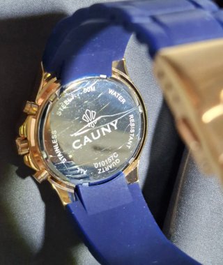 Reloj CAUNY Cronógrafo Dorado y Azul