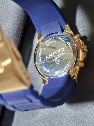 Reloj CAUNY Cronógrafo Dorado y Azul