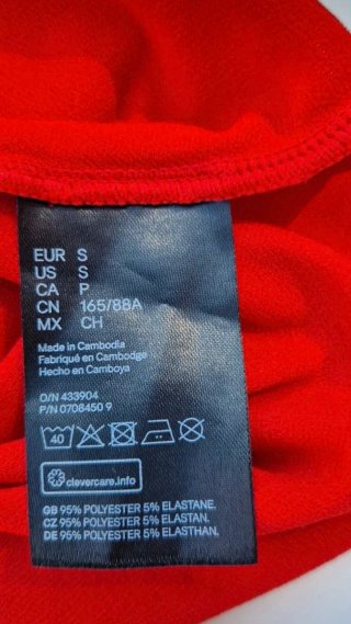 Body H&M Rosso Taglia S