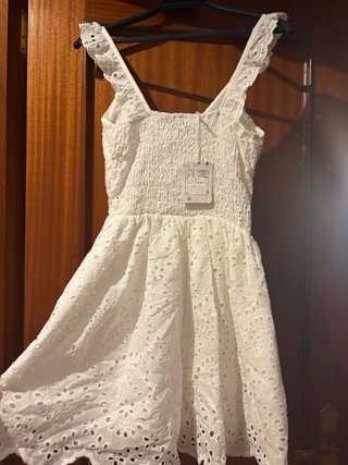 Vestido blanco brocado