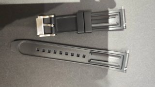Correa Hamilton Caucho Negro 20mm Hebilla Plata