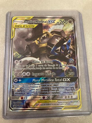 Carta Pokémon Lucario y Melmetal GX RELEVOS