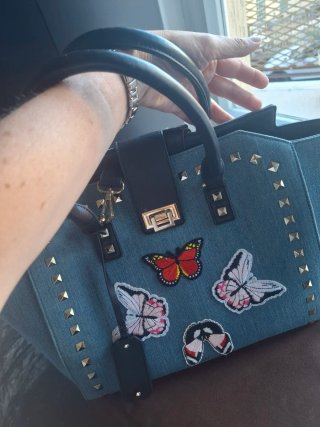 Borsa Denny Rose Denim con Farfalle
