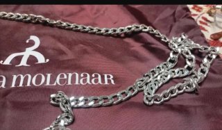 Pochette Rebecca Molenaar nera e argento