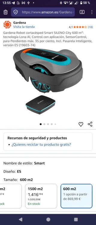 Gardena Robot cortacésped Smart SILENO City 600 m²