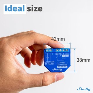 Shelly Plus 1, Relé Interruptor Inteligente Wi-Fi & Bluetooth, Luces Inalámbricas